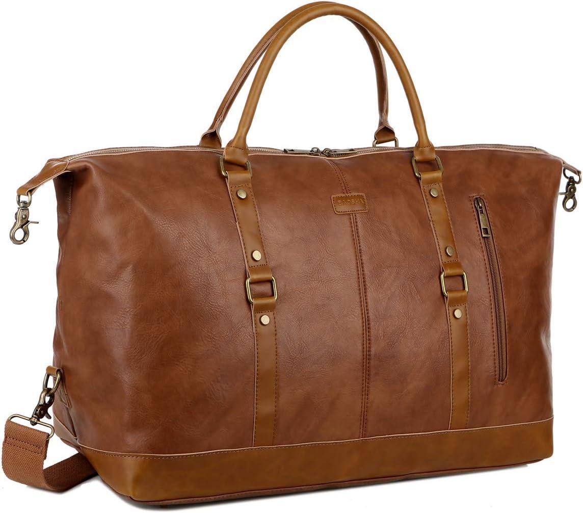 Leather Travel Duffel Bag – Vintage Vegan Carry-On Weekender