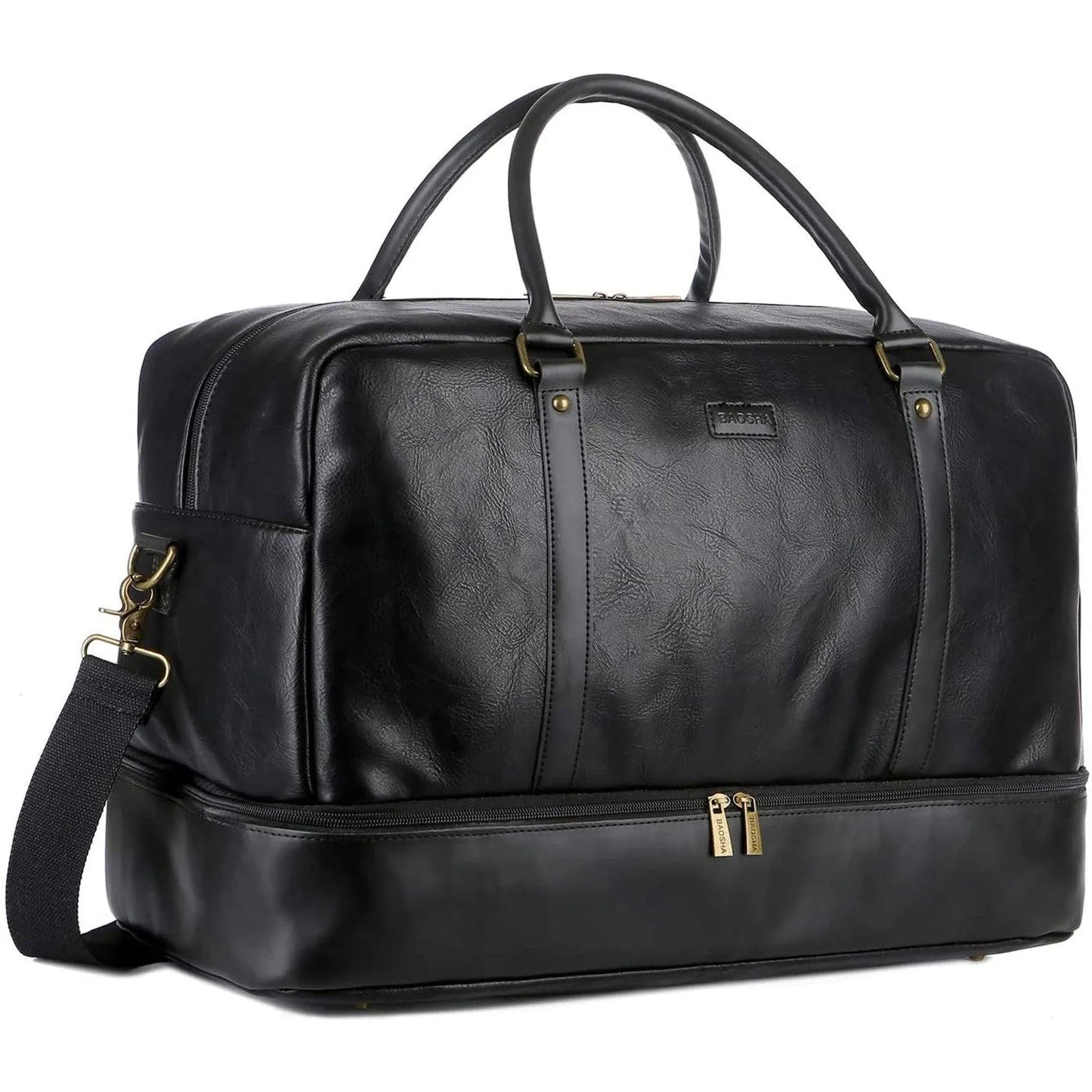 20″ Stylish Duffle Bag – Vegan Leather Weekender with Real Leather Accents