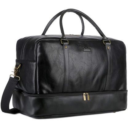 20″ Stylish Duffle Bag – Vegan Leather Weekender with Real Leather Accents