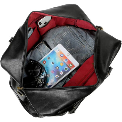 20″ Stylish Duffle Bag – Vegan Leather Weekender with Real Leather Accents