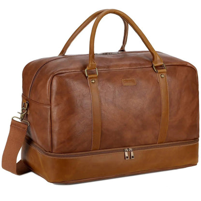 20″ Stylish Duffle Bag – Vegan Leather Weekender with Real Leather Accents