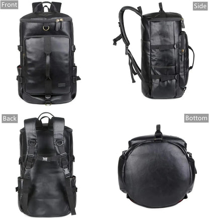 Soft Leather Duffel Bag – 40L Convertible Vegan Travel Bag