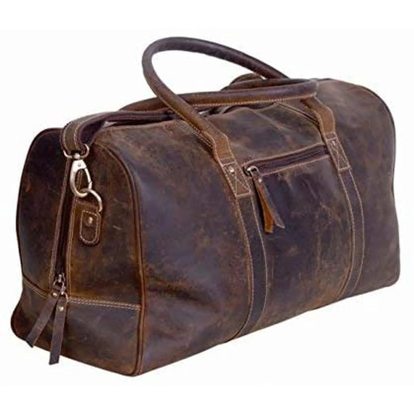 Buffalo Leather Duffel Bag – Vintage Distressed Weekender (20")