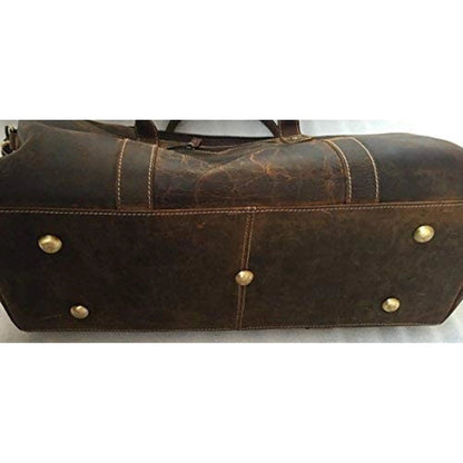 Buffalo Leather Duffel Bag – Vintage Distressed Weekender (20")