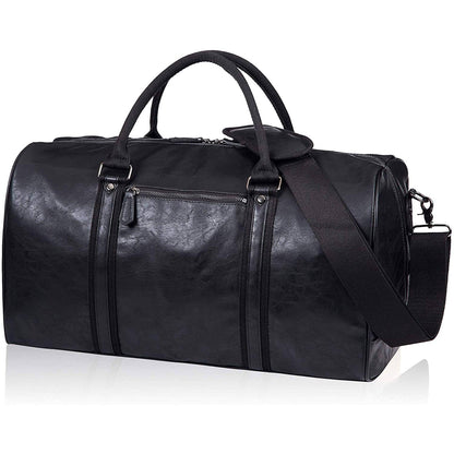 21″ Oversized Leather Travel Duffel Bag – Premium 52L Weekender