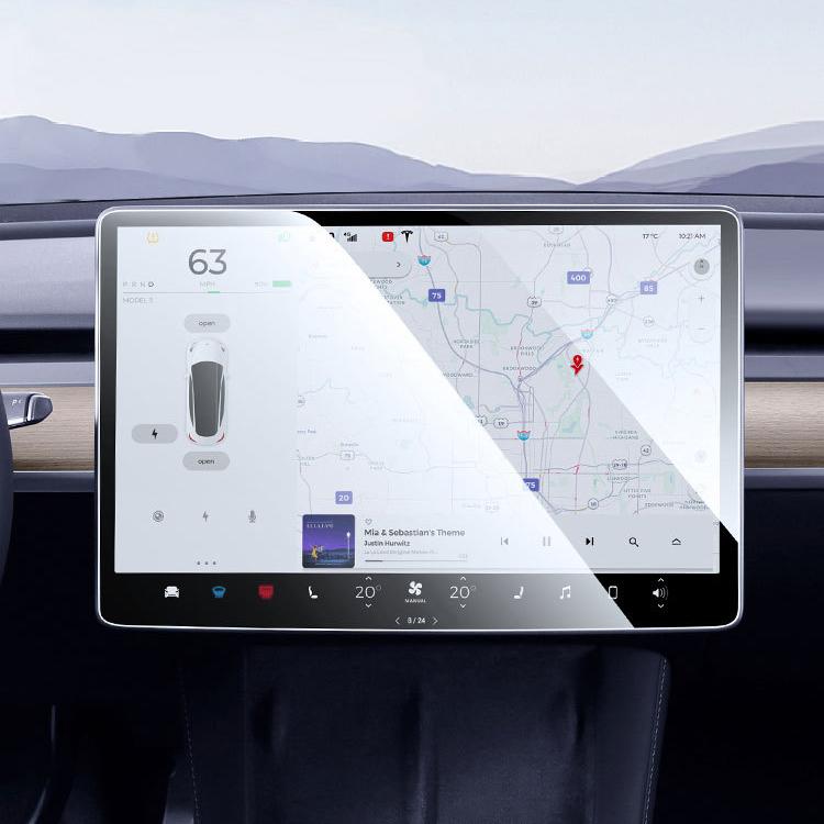 Front & Rear Display Tempered Glass Screen Protector for Model Y Juniper / 3 Highland
