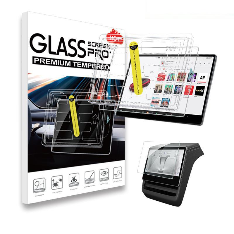 Front & Rear Display Tempered Glass Screen Protector for Model Y Juniper / 3 Highland
