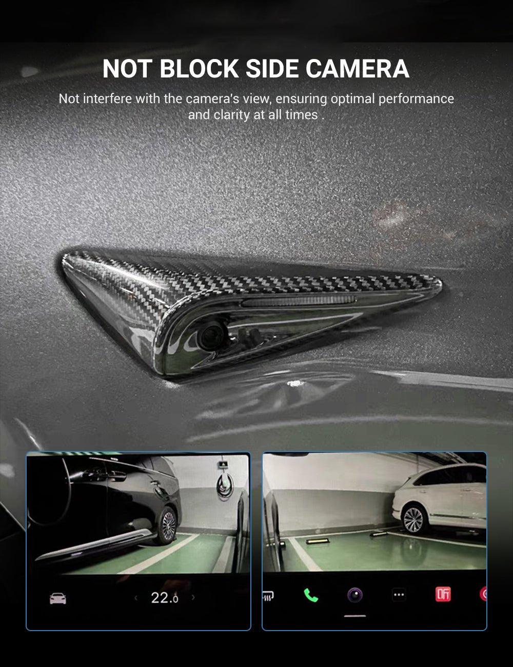 Full Side Camera Covers for Tesla Model 3 / Y - Carbon Fiber Exterior Mods