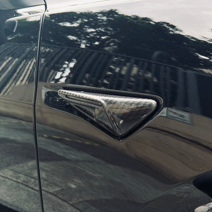 Full Side Camera Covers for Tesla Model 3 / Y - Carbon Fiber Exterior Mods