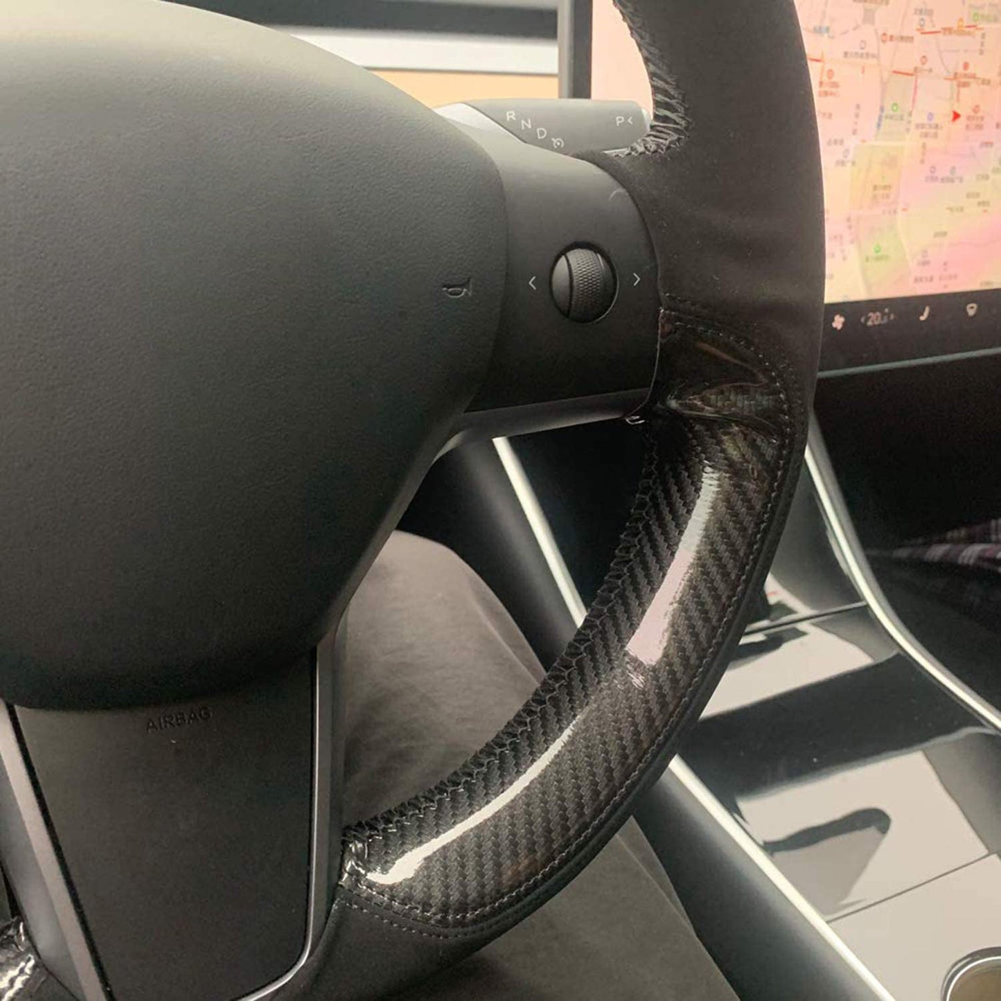 Genuine Leather Steering Wheel Cover for Tesla Model 3 / Model Y