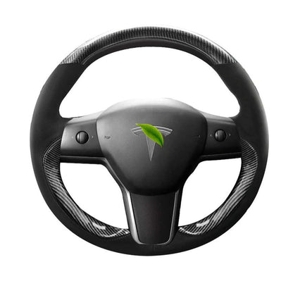 Genuine Leather Steering Wheel Cover for Tesla Model 3 / Model Y