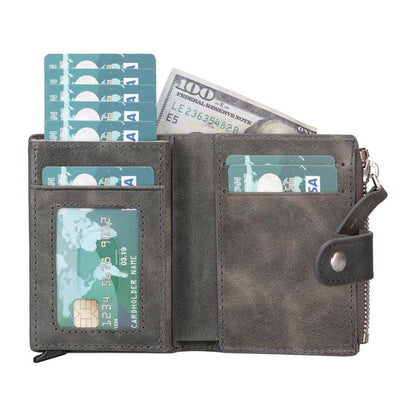 Glenrock Genuine Cowhide Leather Pop Up Card Holder Wallet