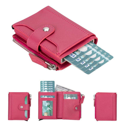 Glenrock Genuine Cowhide Leather Pop Up Card Holder Wallet