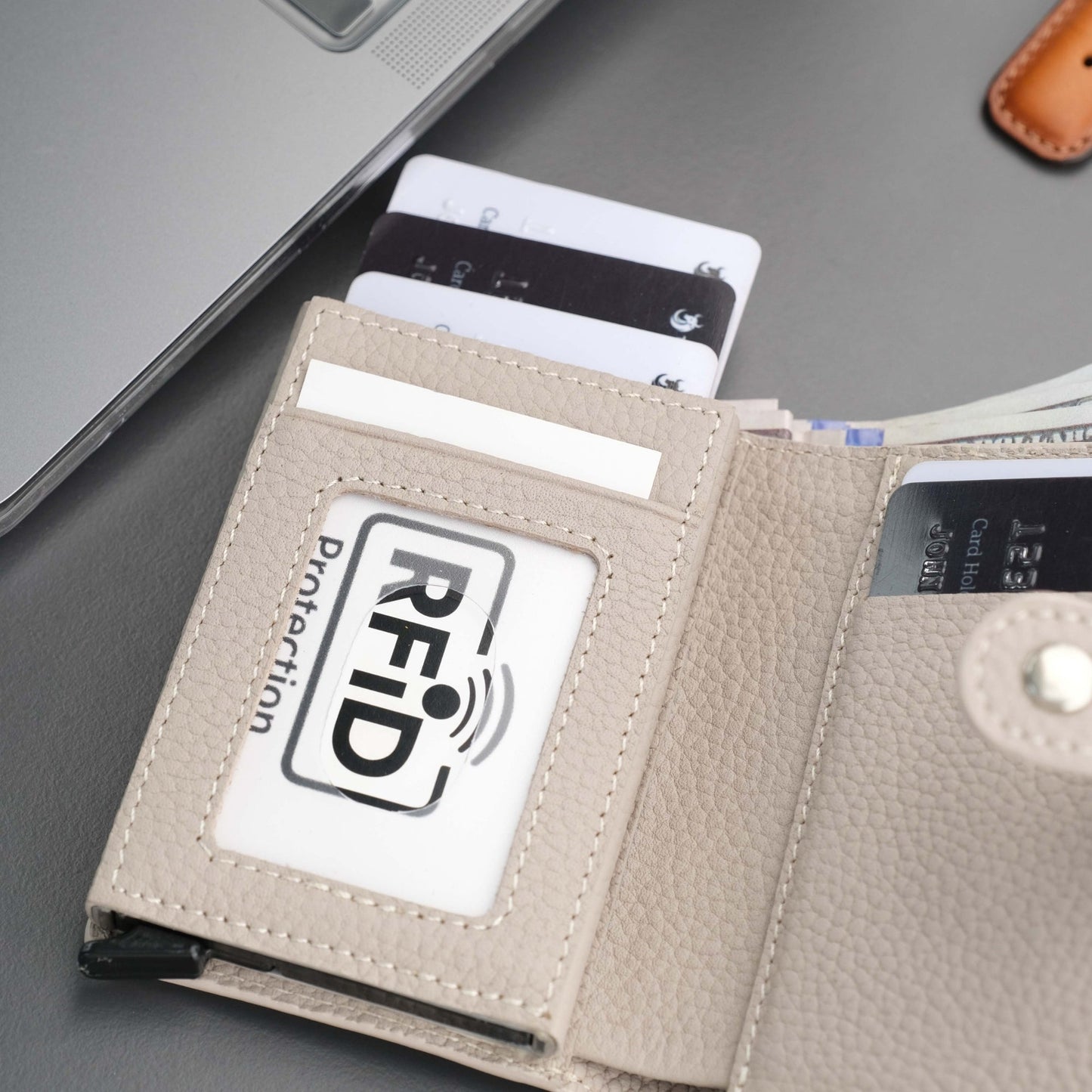 Glenrock Mink Leather Pop-up Cardholder Wallet