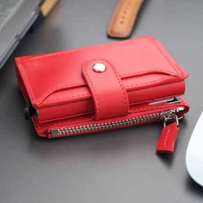Glenrock Red Leather Pop-up Cardholder Wallet