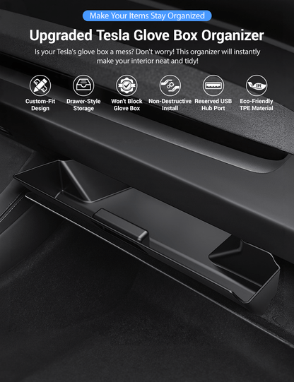 Glove Box Organizer for Tesla Model 3 Highland & Model Y Juniper