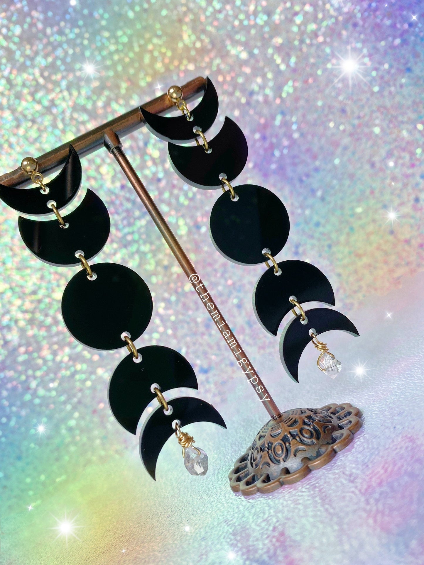 Herkimer Moon Phase Earrings