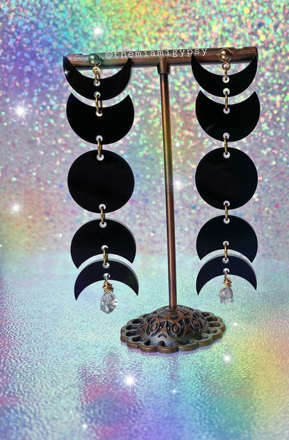 Herkimer Moon Phase Earrings