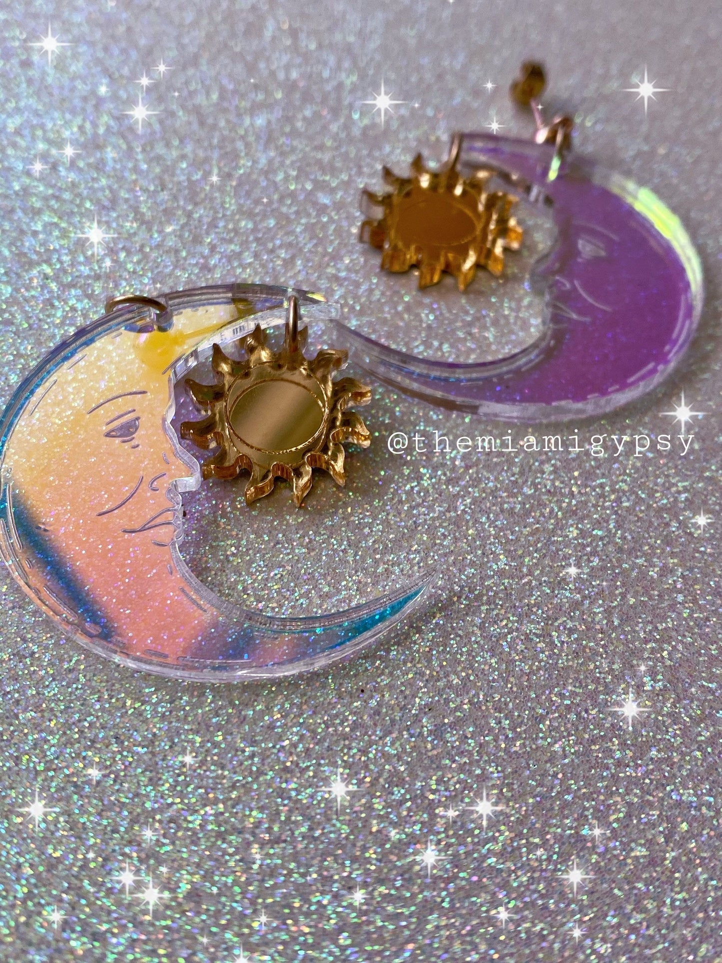 Sun & Moon Acrylic Earrings