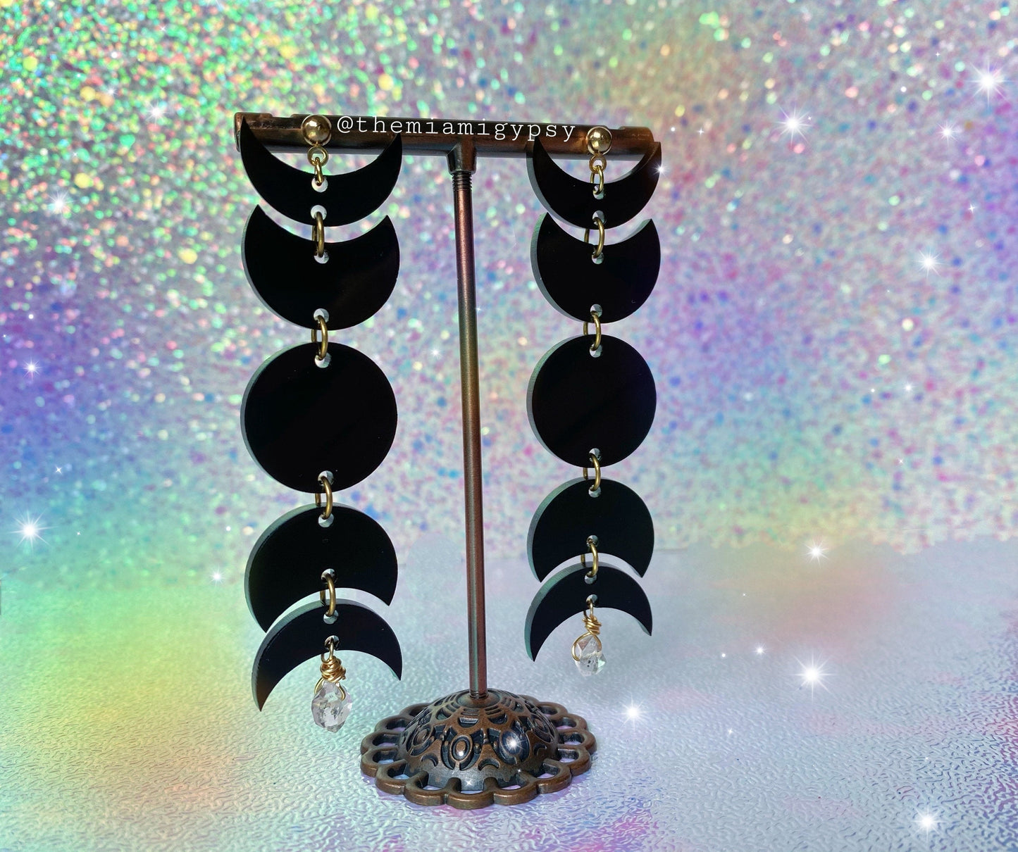 Herkimer Moon Phase Earrings