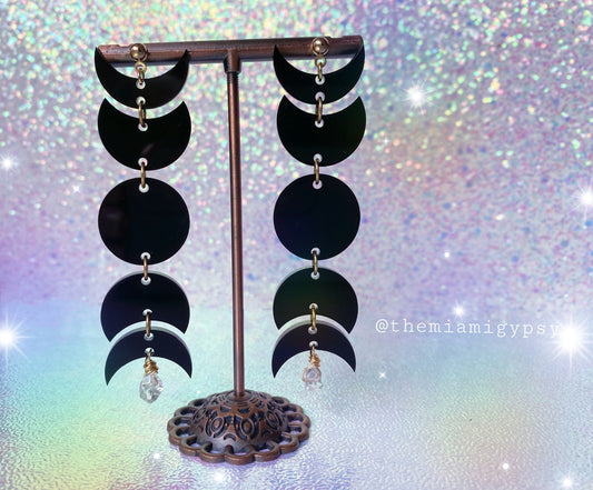 Herkimer Moon Phase Earrings