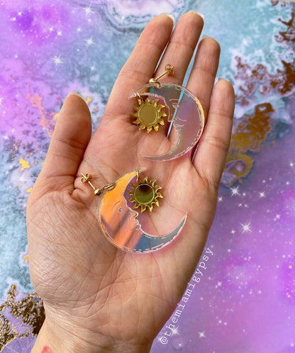Sun & Moon Acrylic Earrings