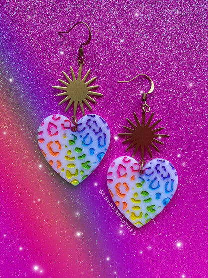 Rainbow Leopard Earrings