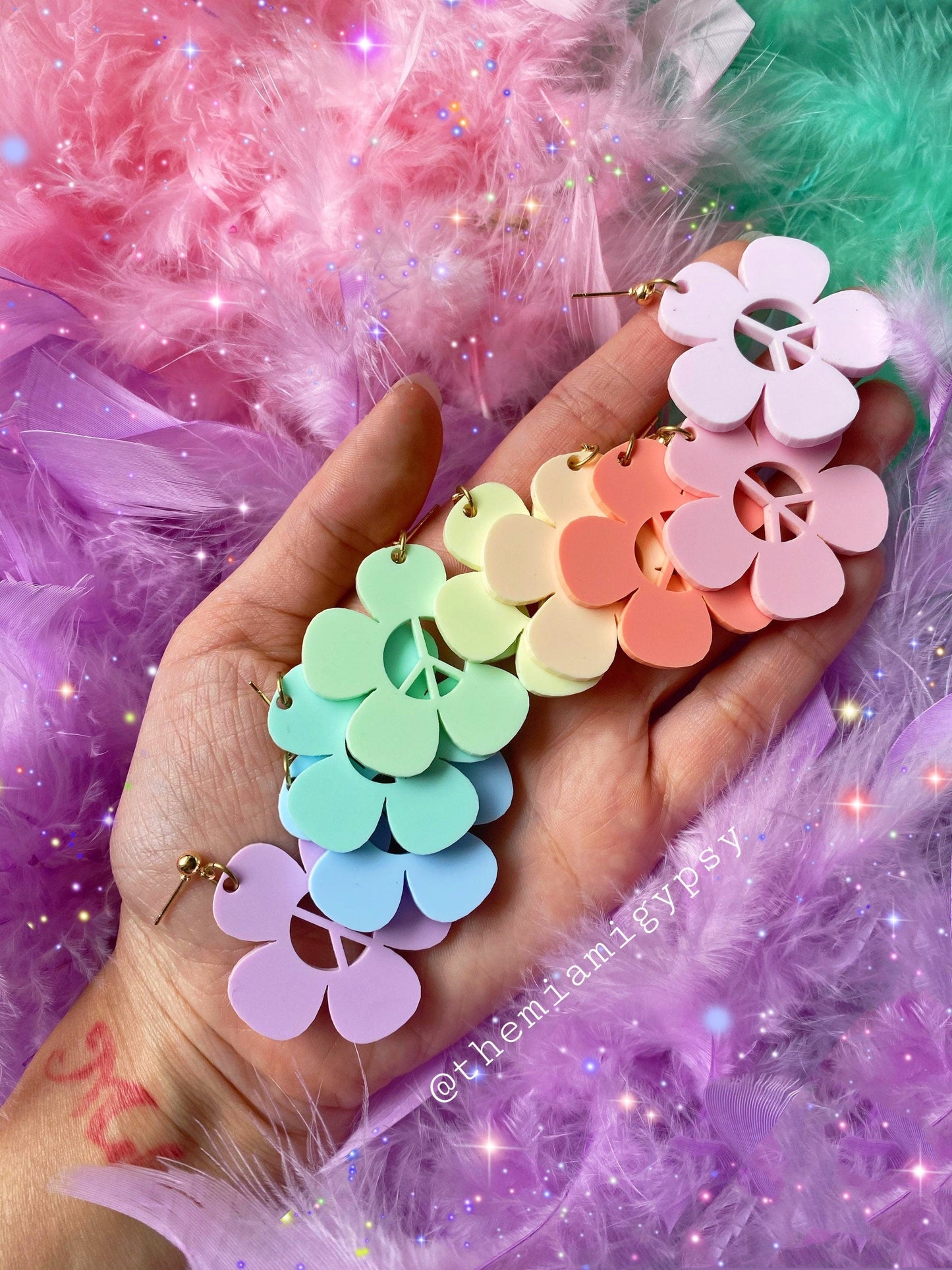 Pastel Peace Daisy Earrings