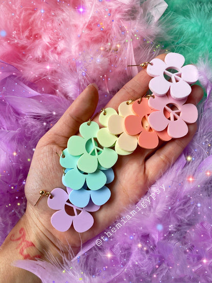 Pastel Peace Daisy Earrings