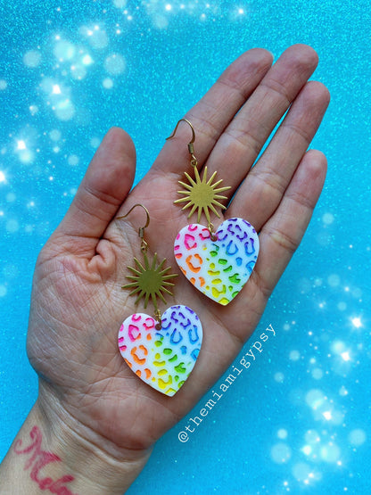 Rainbow Leopard Earrings
