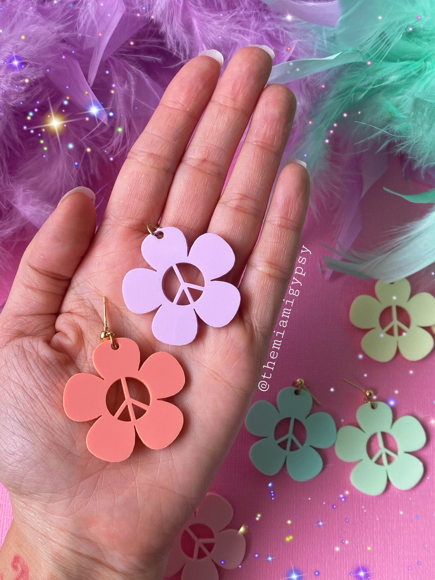 Pastel Peace Daisy Earrings