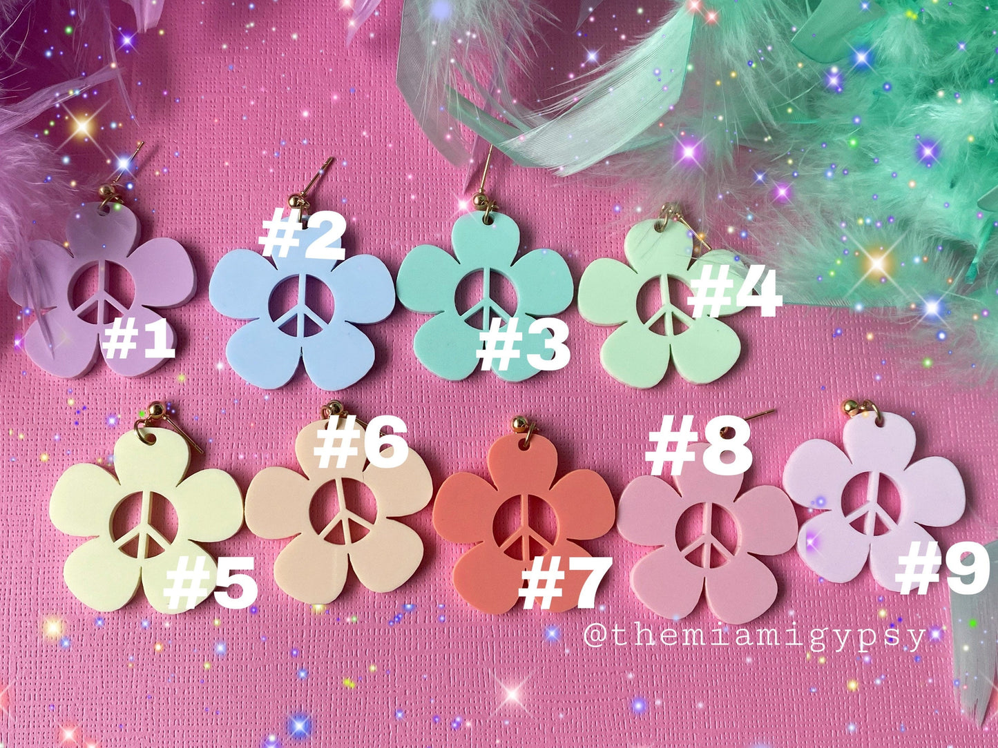 Pastel Peace Daisy Earrings