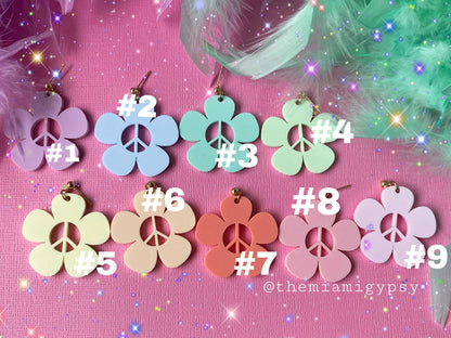 Pastel Peace Daisy Earrings