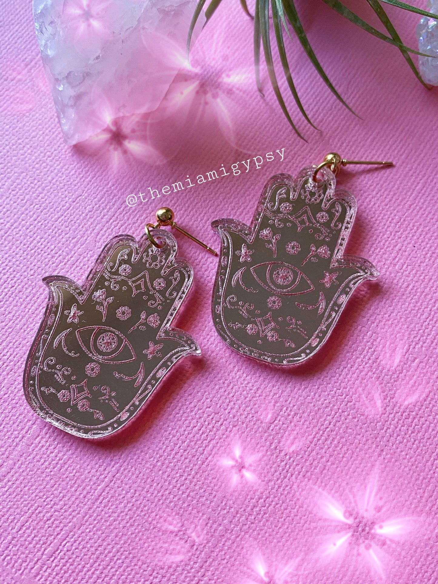 Hamsa Acrylic Earrings
