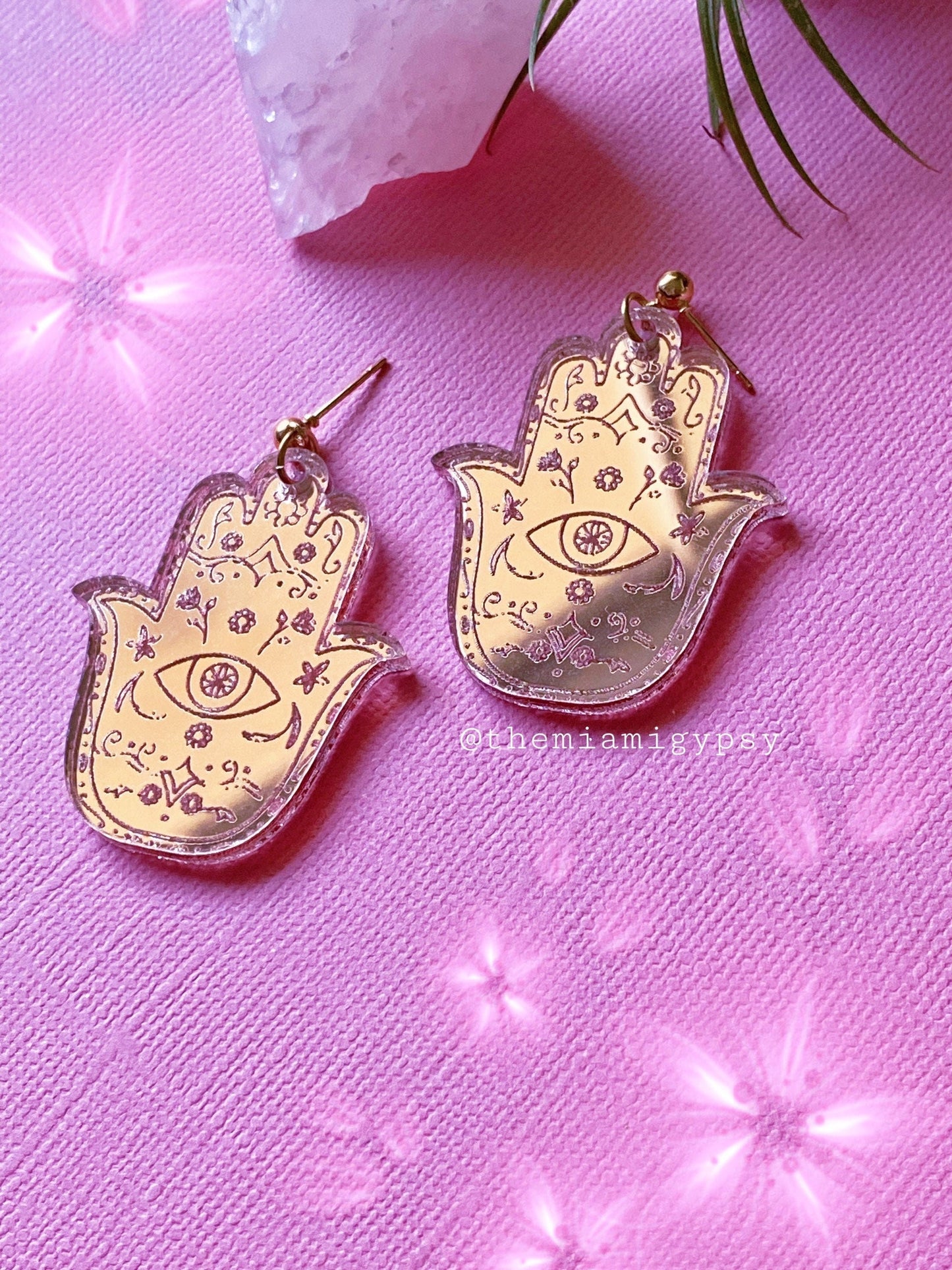 Hamsa Acrylic Earrings