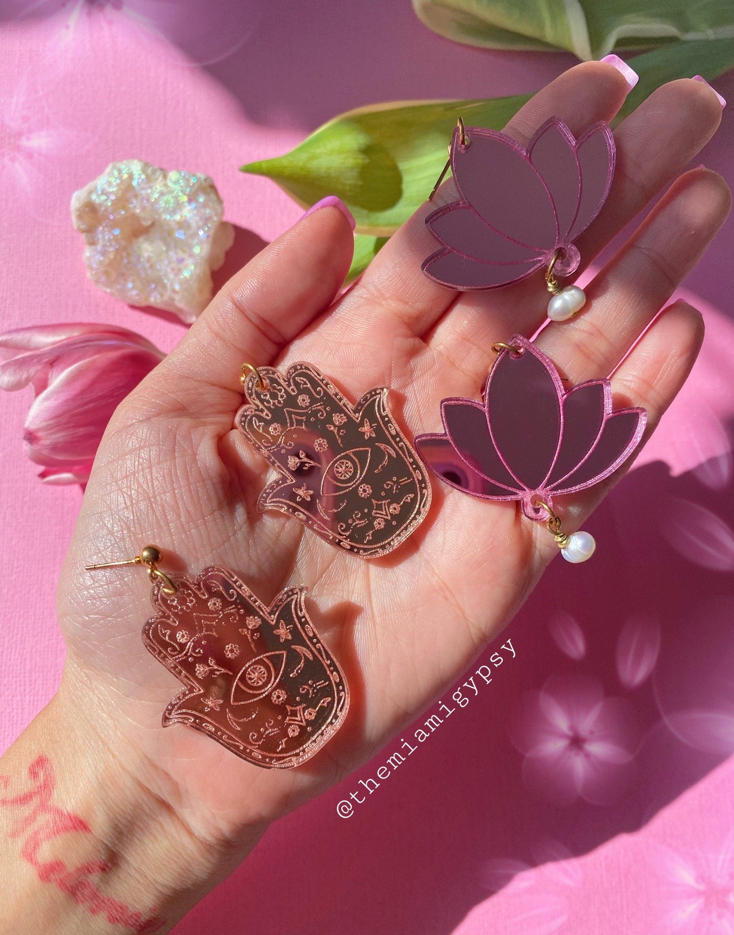 Lotus Acrylic Earrings