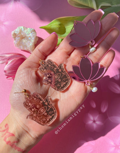 Lotus Acrylic Earrings