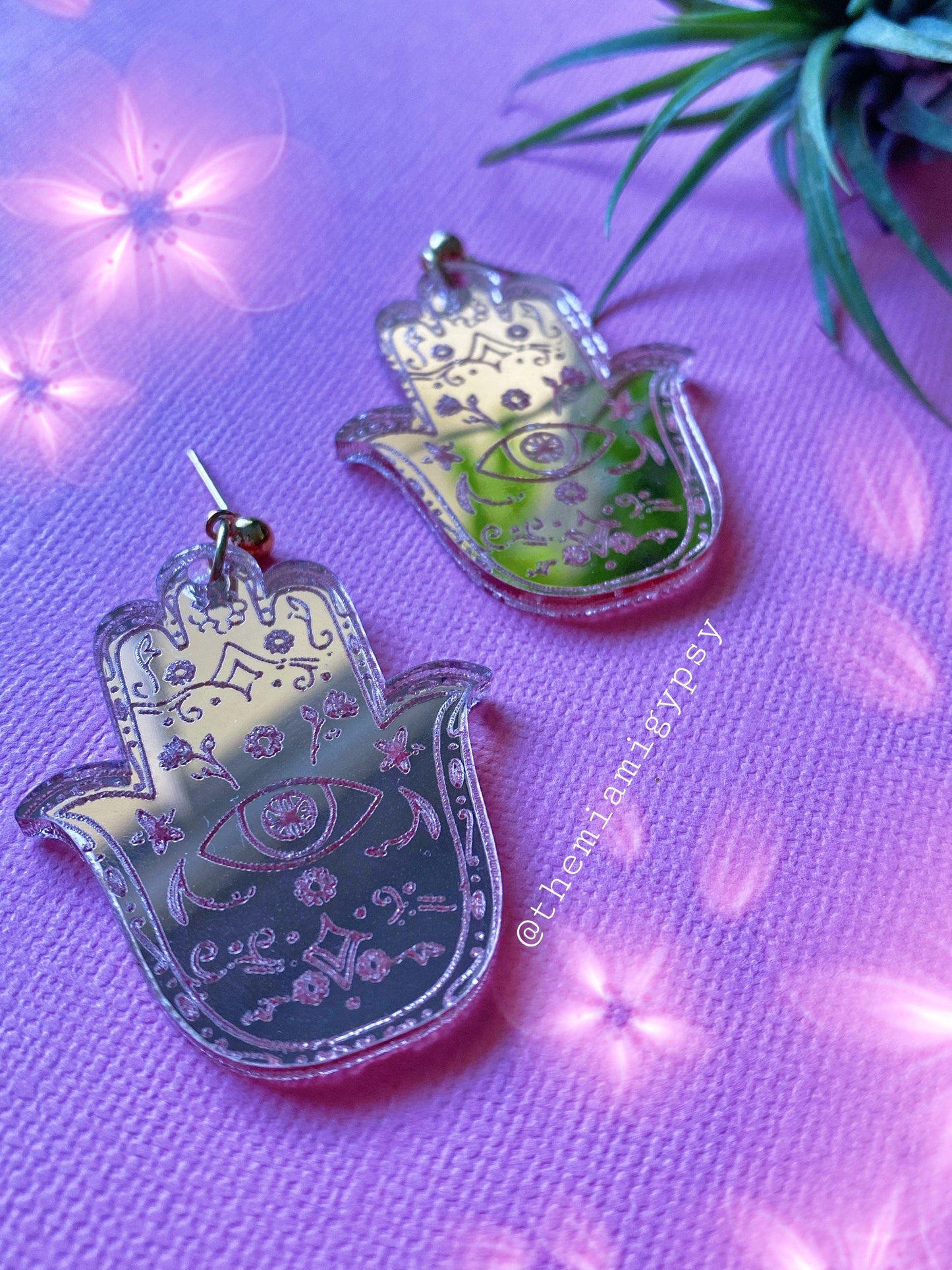 Hamsa Acrylic Earrings