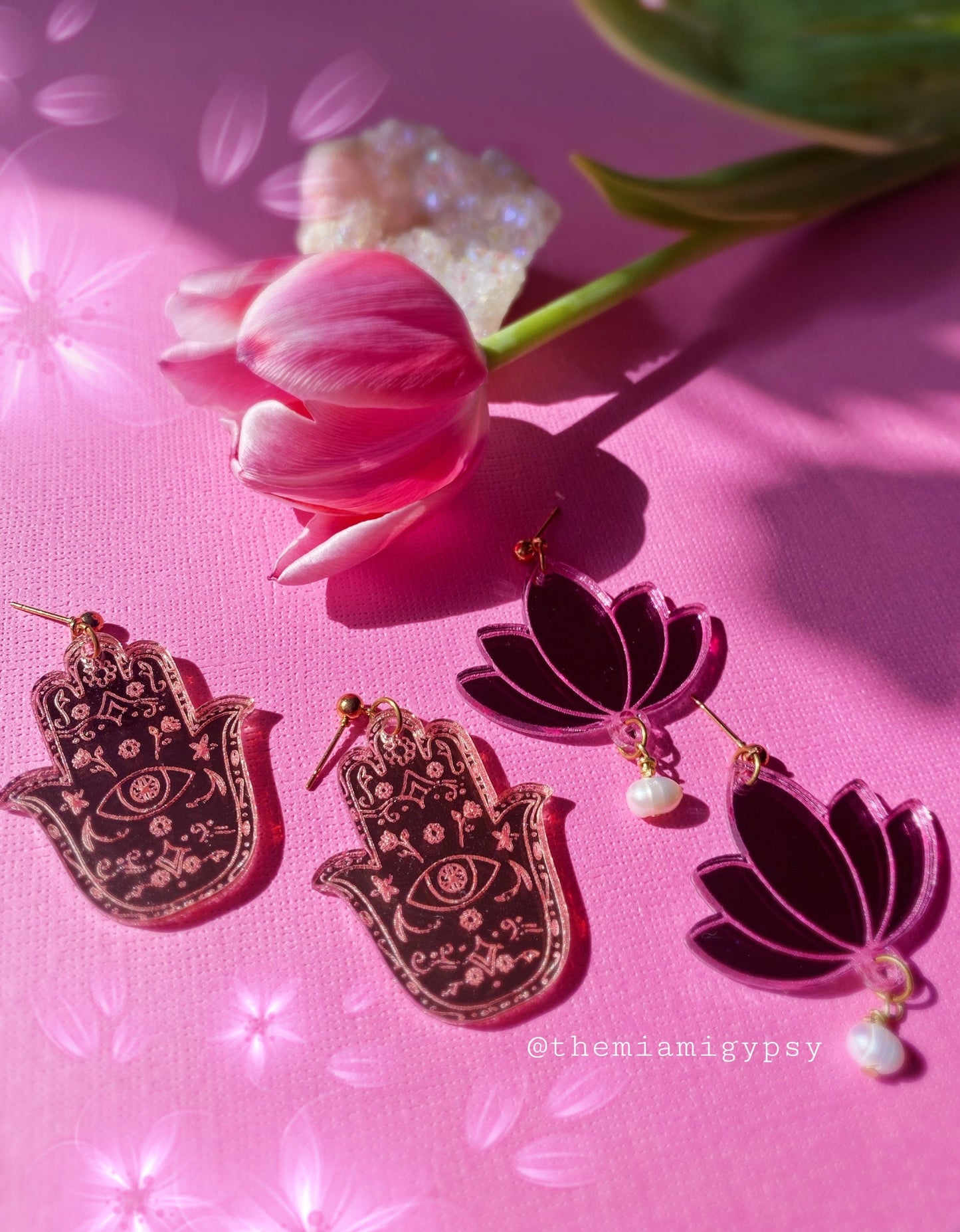 Lotus Acrylic Earrings