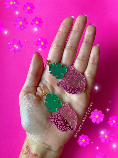 Tropical Leopard Earrings