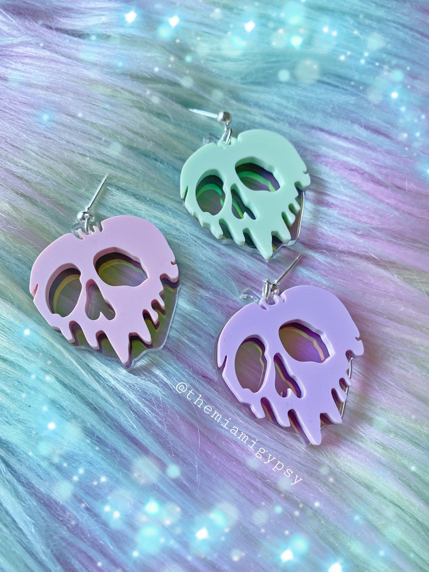 Iridescent Poison Apple Earrings