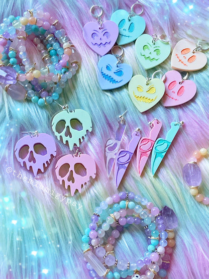 Kawaii Scream Knife Earrings