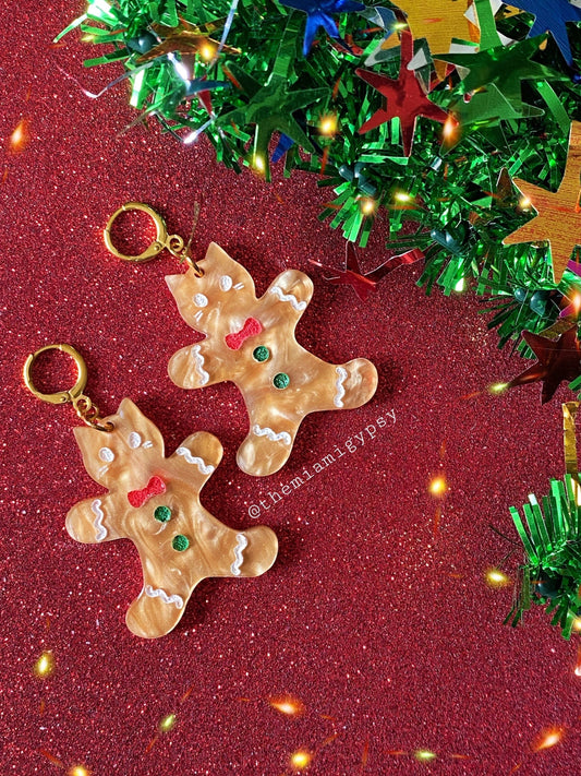 Gingerbread Kitty Earrings
