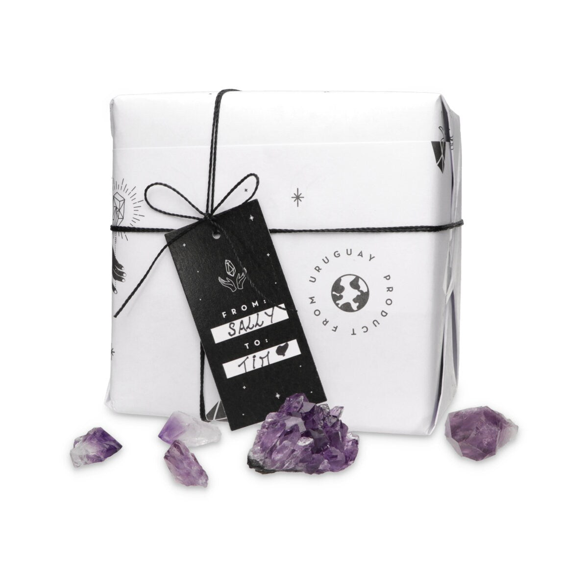 Amethyst Crystal Decor Piece, Galaxy Amethyst with metallic base included, Amethyst crystal for home decoration