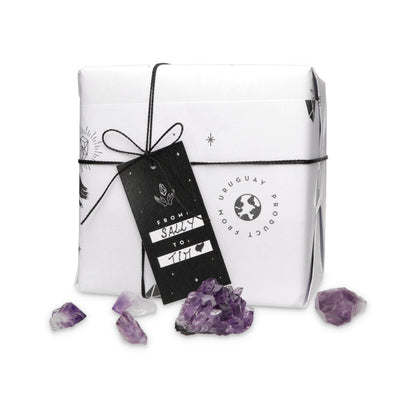 Amethyst Crystal Decor Piece, Galaxy Amethyst with metallic base included, Amethyst crystal for home decoration