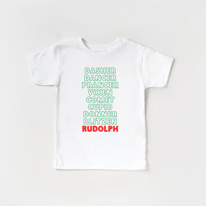 Rudolf Reindeer list Toddler and Youth Christmas shirt