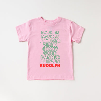 Rudolf Reindeer list Toddler and Youth Christmas shirt