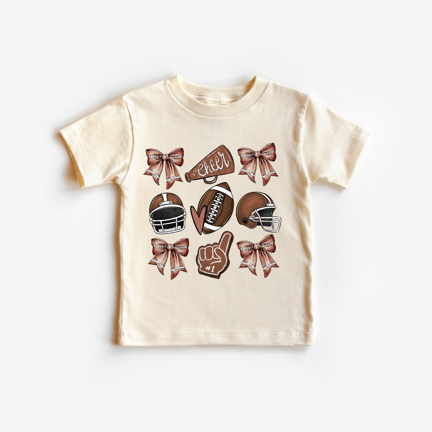 Cheer Football and Bows Tee
