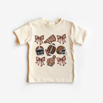 Cheer Football and Bows Tee