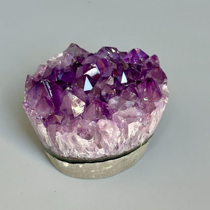Amethyst Cupcake, A quality cupcake-shaped amethyst  with agate banded, Everlast Christmas Gift, Funny Geode Crystal